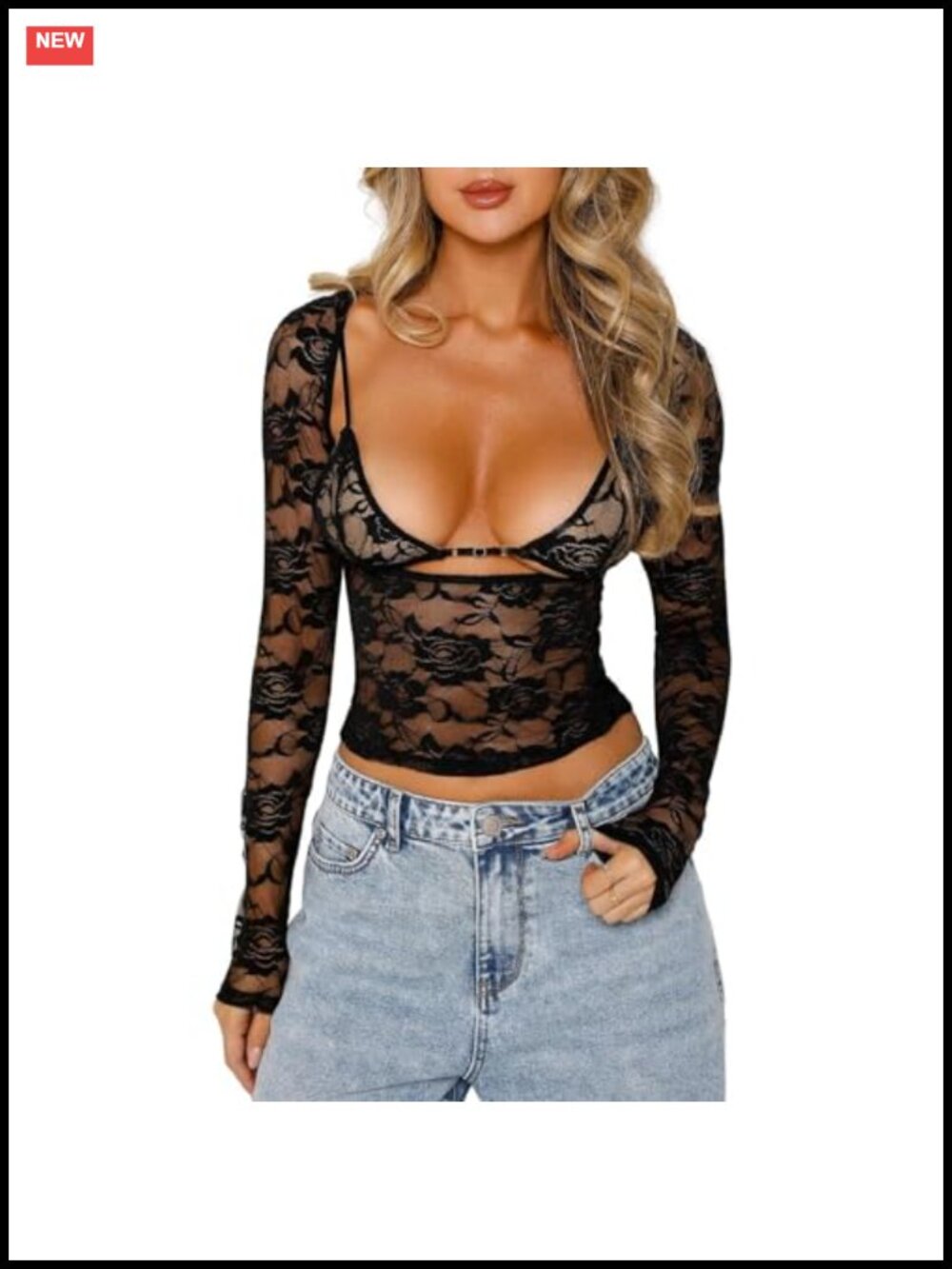Women Y2K Backless Lace Crop Top Sheer See Through Going Out Top